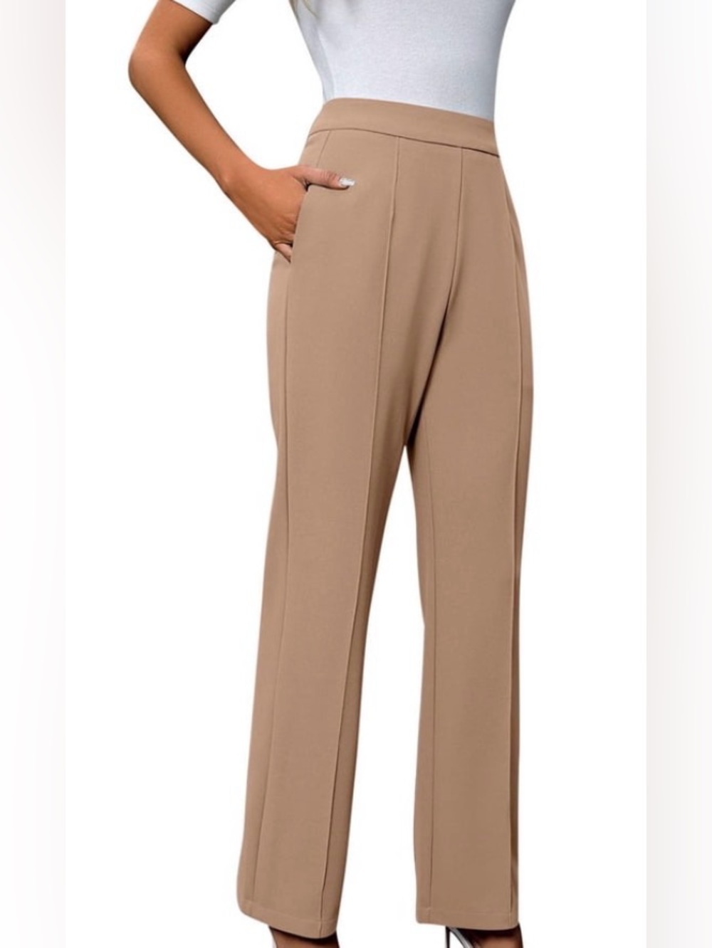 Time and Tru Wide-Leg High-Rise Pants in Camel